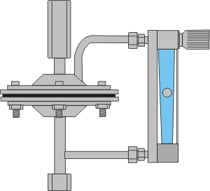 Pressure regulator for variablearea flow meter - upstream pressure