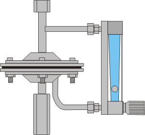 Pressure regulator for variablearea flow meter - downstream pressure